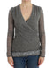 Gray Wool Blend Stretch Long Sleeve Sweater