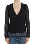 Black Wool Blend Stretch Long Sleeve Sweater