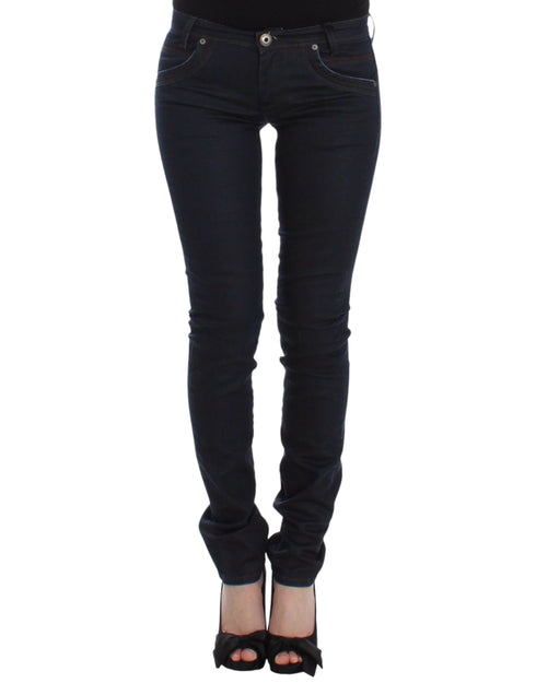 Blue Slim Jeans Denim Pants Skinny Leg Stretch