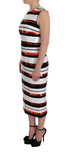 Multicolored Striped Sequined Stretch Dress