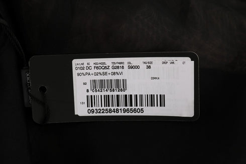 Black Pink Silk Applique Shift Dress