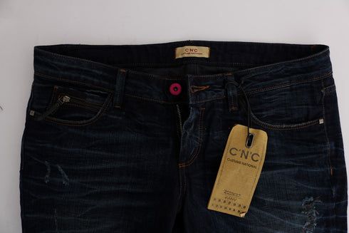 Blue Cotton Regular Fit Denim Jeans