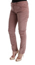 Pink Velvet Cropped Casual Pants