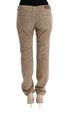 Beige Cotton Velvet Regular Fit Pants