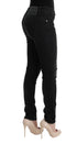 Black Denim Cotton Bottoms Slim Fit Jeans