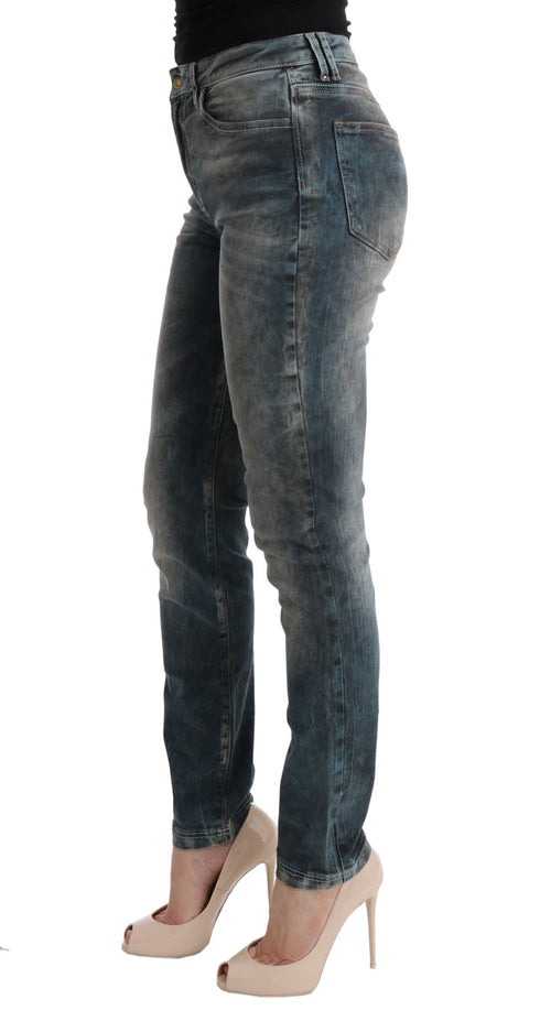 Blue Wash Cotton Blend Slim Fit Jeans