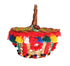 Multicolor AGNESE Straw Crystal Pom Pom Bag
