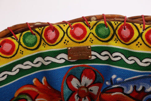 Multicolor AGNESE Straw Crystal Pom Pom Bag