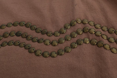 Brown Cotton Studded Sweater