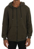 Green Full Zipper Hodded Cotton Sweater