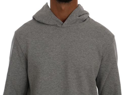 Gray Pullover Hodded Cotton Sweater