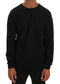 Black Crewneck Cotton Pullover Sweater