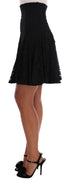 Black Floral Cutout Lace A-Line Skirt