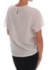 White Polka Dotted Silk T-shirt Top