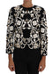 Black Baroque Floral Crystal Jacket