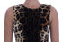Brown Leopard Print Silk Sheath Dress