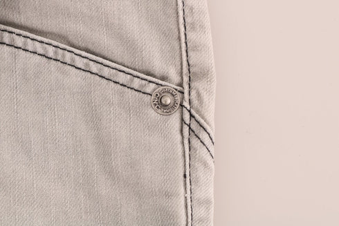 Gray Wash Cotton Slim Jeans