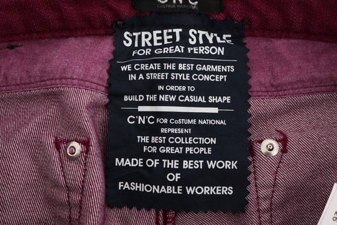 Red Wash Cotton Stretch Denim Jeans