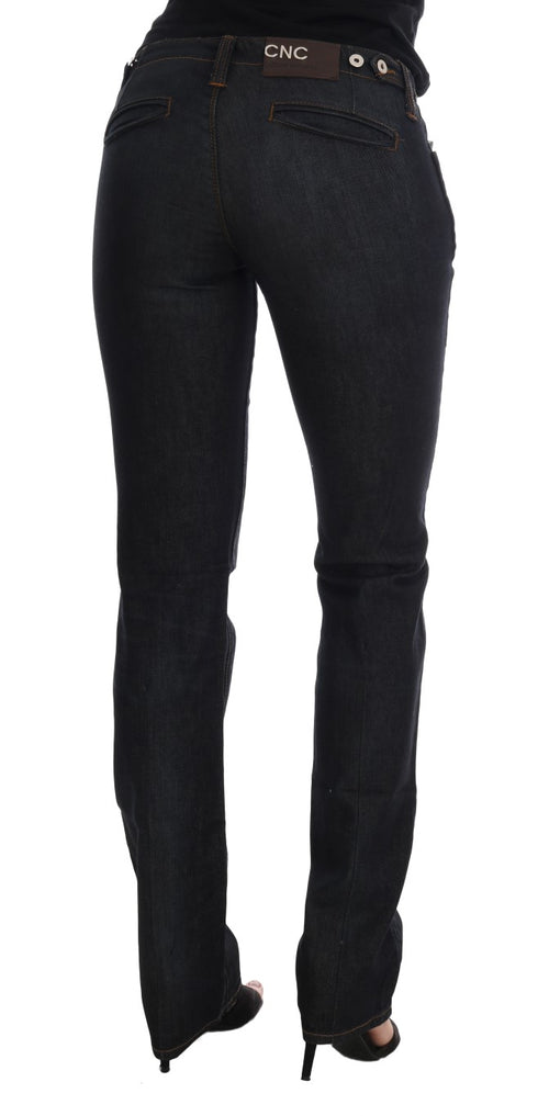 Dark Blue Cotton Slim Fit Jeans