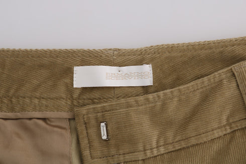 Beige Cotton Corduroys Pants