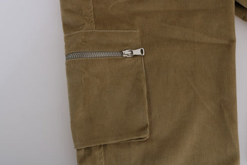 Beige Cotton Corduroys Pants