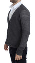 Gray Wool Button Cardigan Sweater