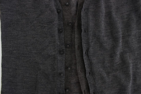 Gray Wool Button Cardigan Sweater