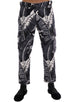 Gray Banana Leaf Cotton Pants