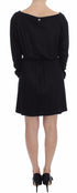 Black Modal Silk Shift Knee Dress