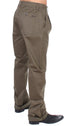 Green Cotton Stretch Comfort Fit Pants