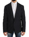 Gray Striped Wool Jacket Coat Slim Blazer