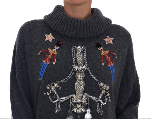 Fairy Tale Crystal Gray Cashmere Sweater