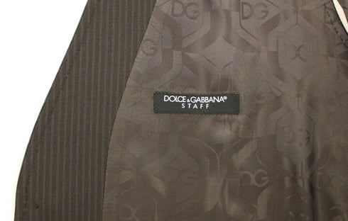 Brown Striped Stretch Dress Vest