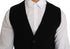 Black Cotton Dress Woven Waistcoat