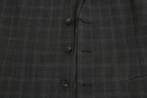 Gray Wool STAFF Checkered Stretch Vest