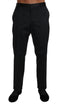 Black Cotton Brocade Formal Trousers Pants