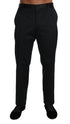 Black Cotton Brocade Formal Trousers Pants