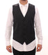 Gray Striped Wool Single Breasted Vest