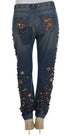 Crystal Roses Heart Embellished Jeans