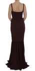 Bordeaux Stretch Full Length Sheath Dress